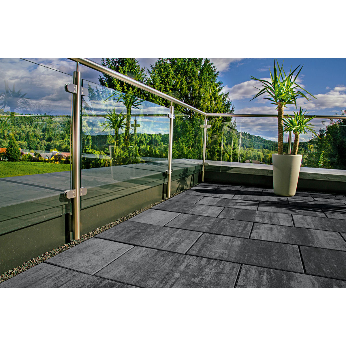 Terrassenplatte Toscana anthrazit-schattiert 40 x 40 x 4 cm Bild 3