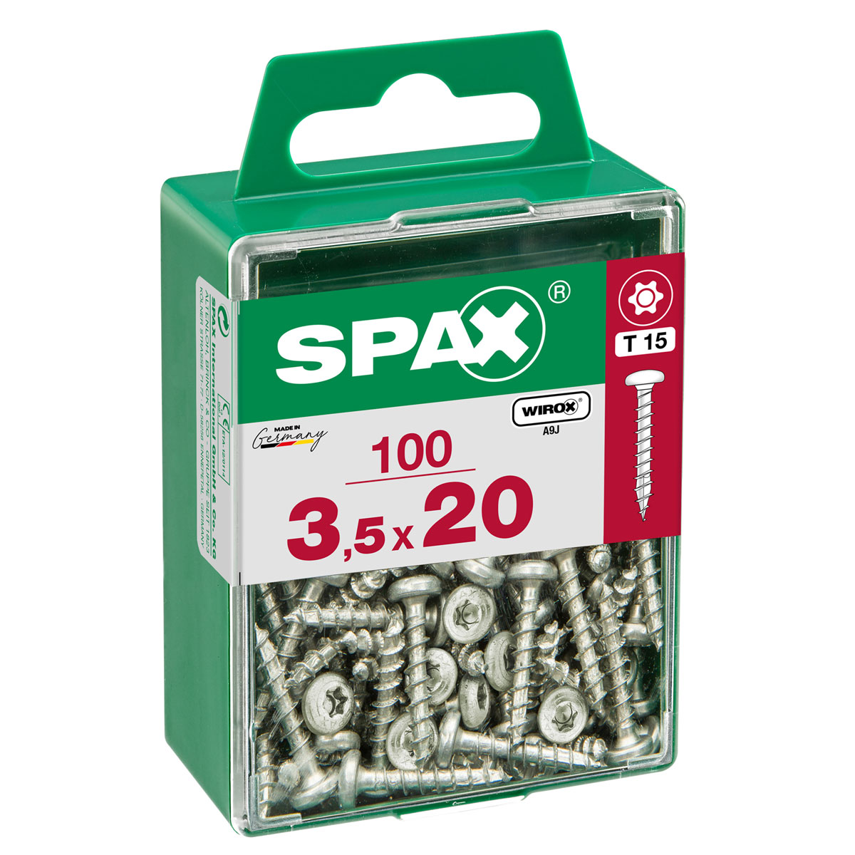 Spax Universalschraube WIROX Rundkopf 3,5 x 20 mm Torx 100 Stück