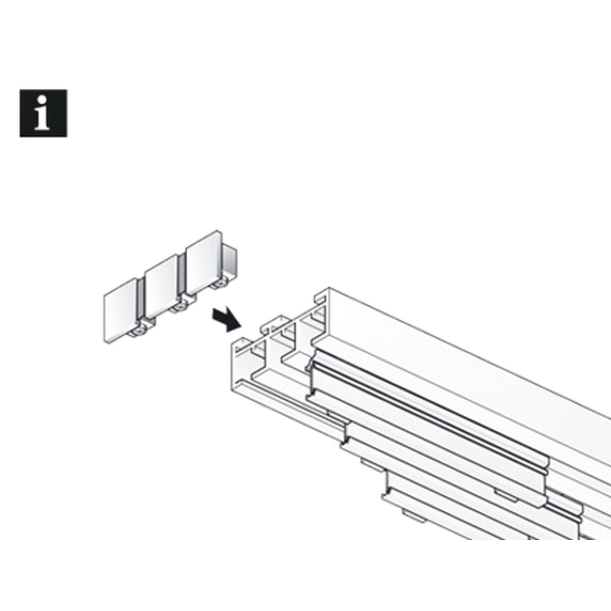 Gardinia Endstück für 3-läufige Schienen silber Bild 2