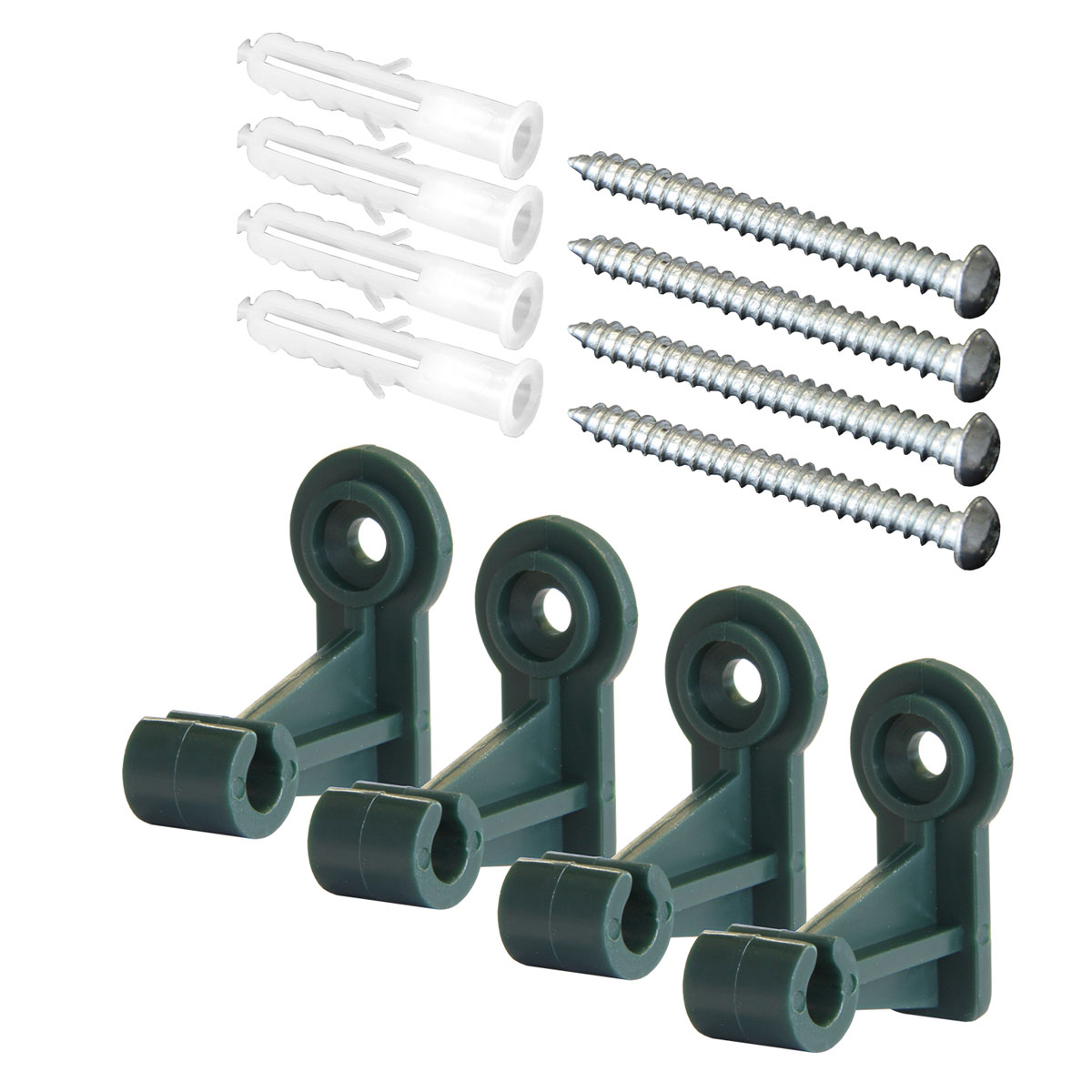 Dübel und Halter grün 4 Stück