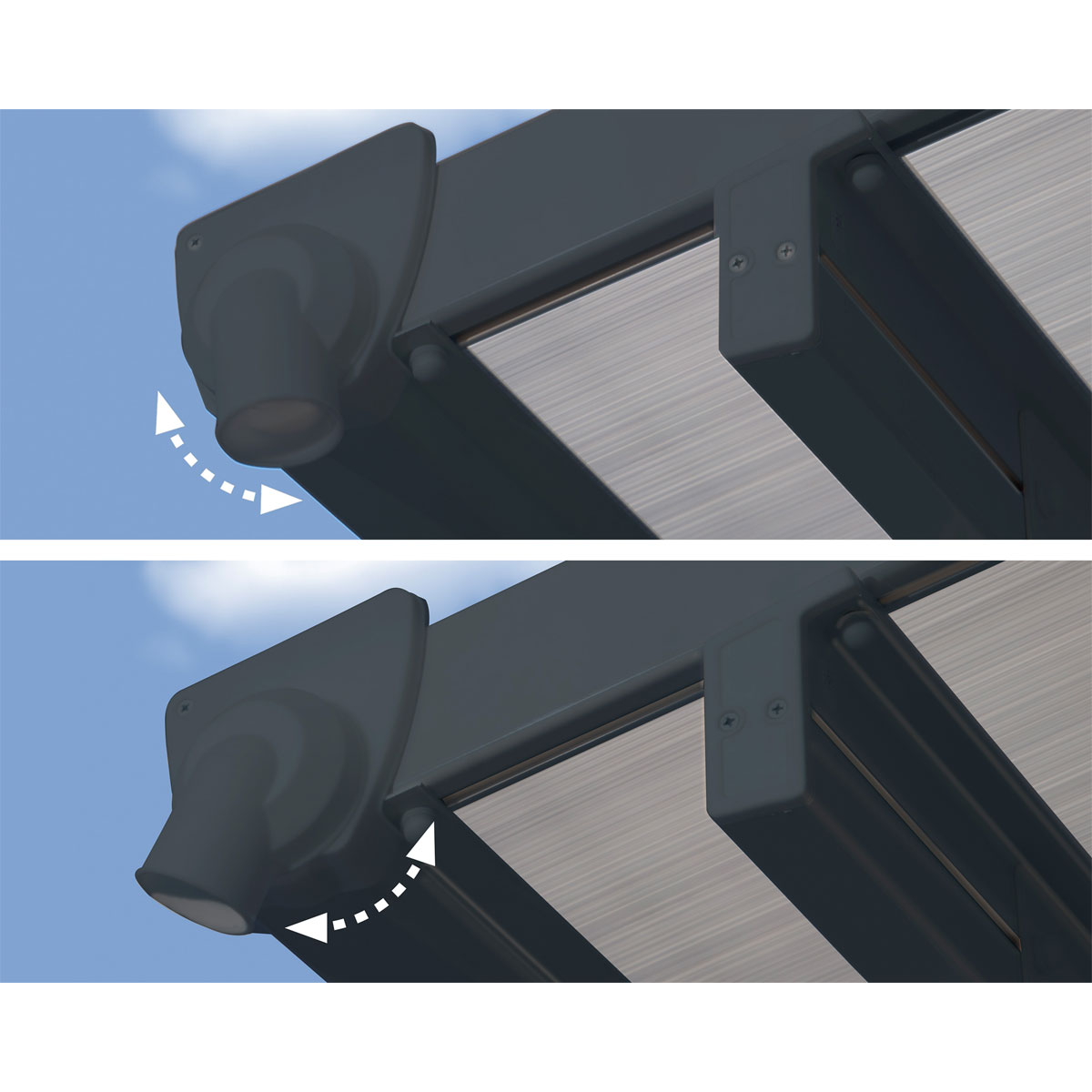 Palram Canopia Feria Alu Terrassenüberdachung Polycarbonat 4x8 m dunkelgrau Bild 3