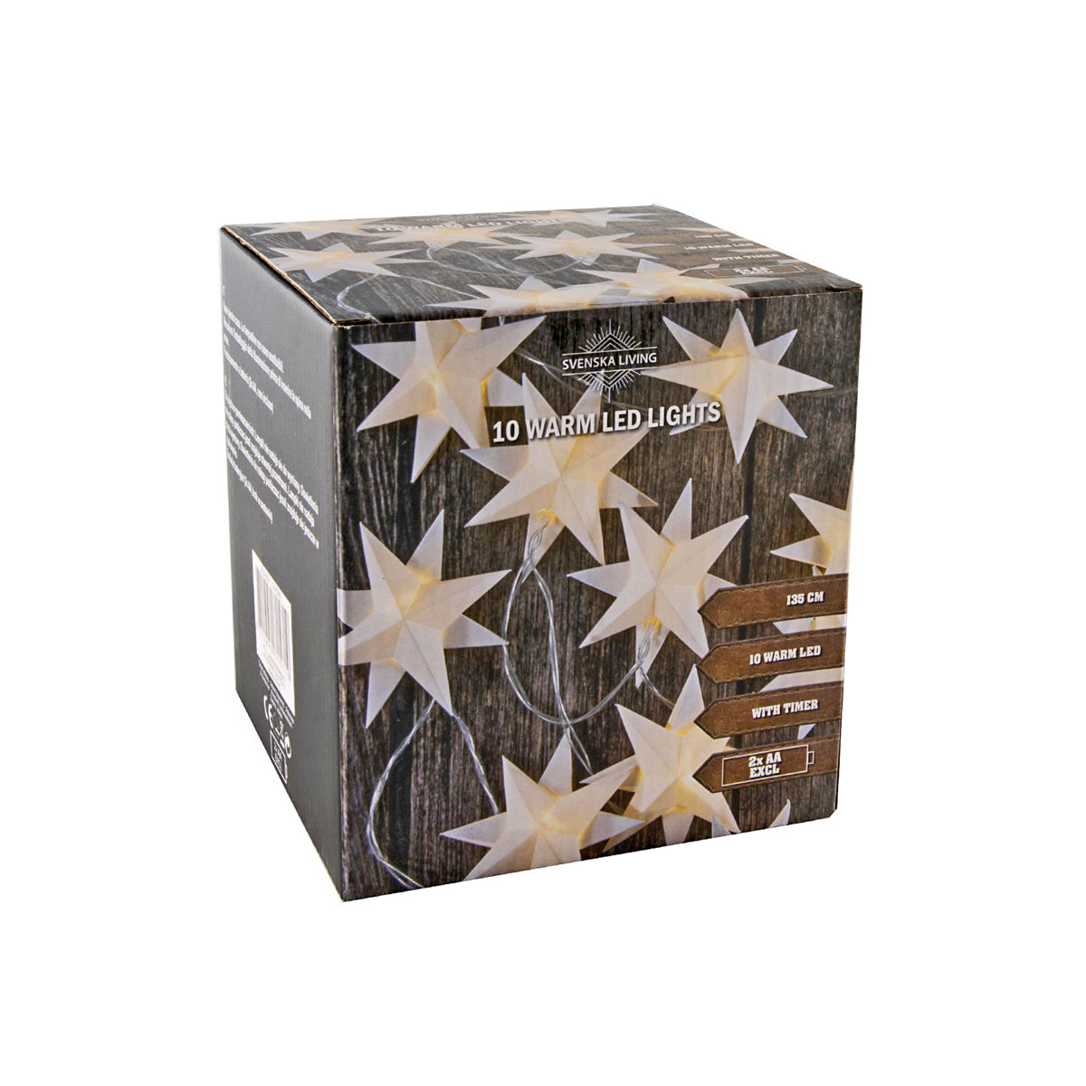 LED Kette 10 Sterne Papier weiss Bild 1