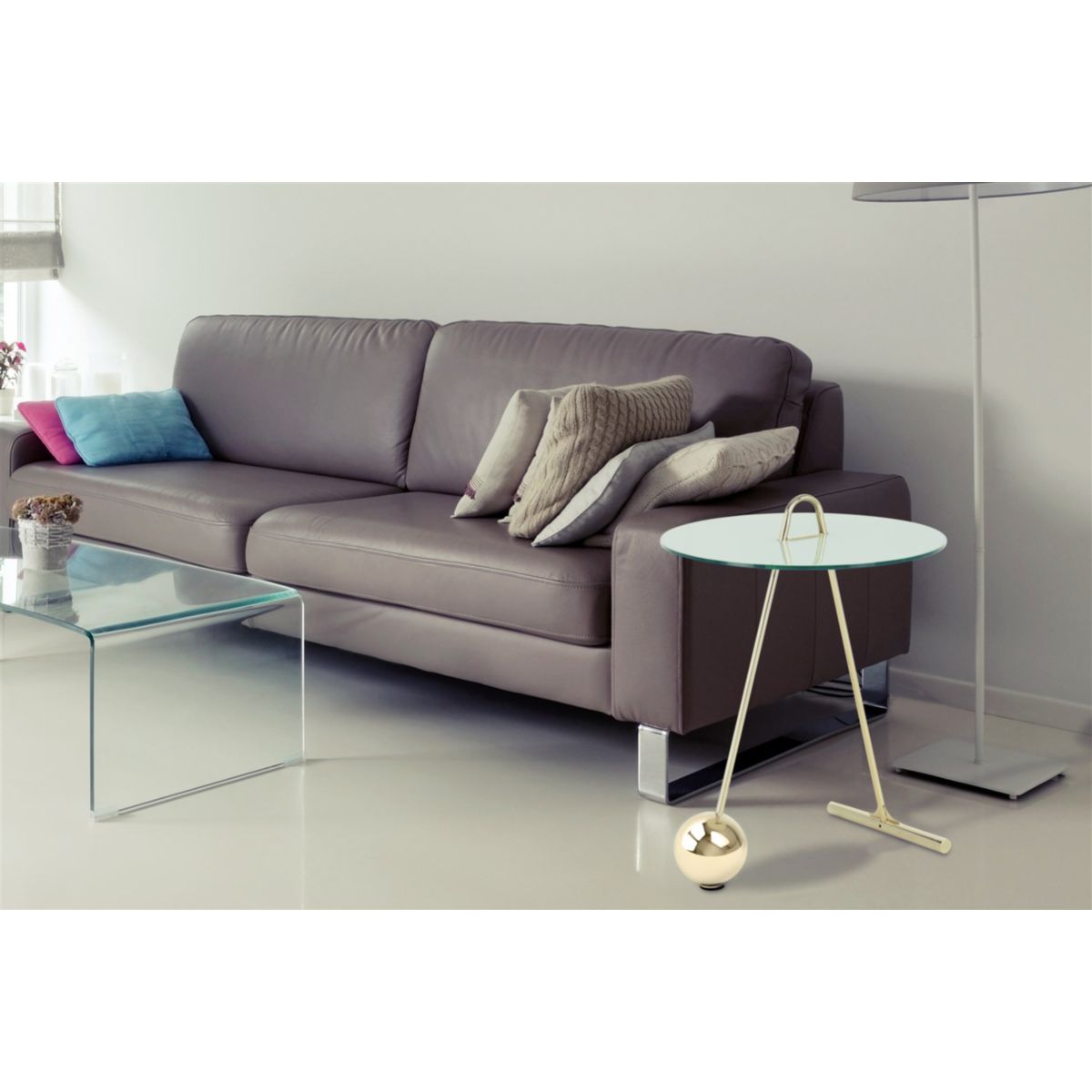 Beistelltisch Pendulum 525 gold weiss Bild 5