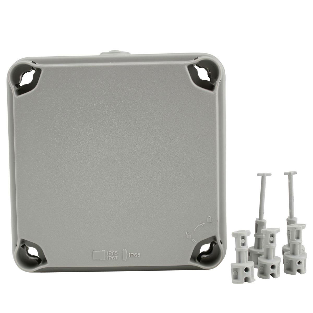 Feuchtraum-Abzweigkasten 10,8 cm IP65 Aufputz grau