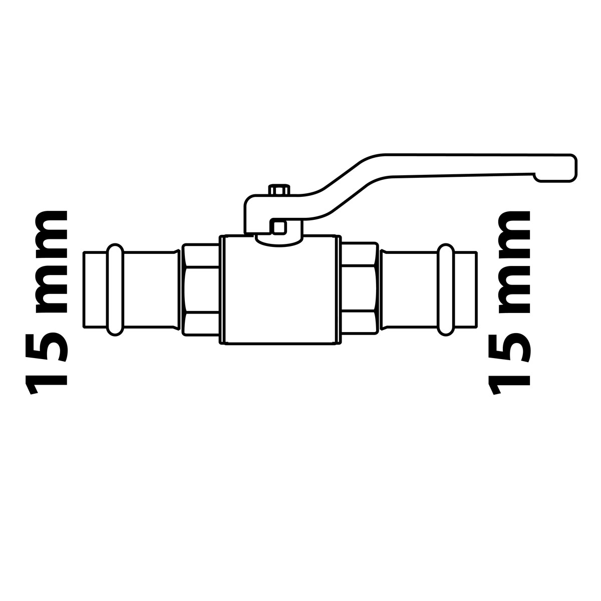 Kirchhoff MS Kugelhahn 15 x 15 mm mit CU-Pressanschluss