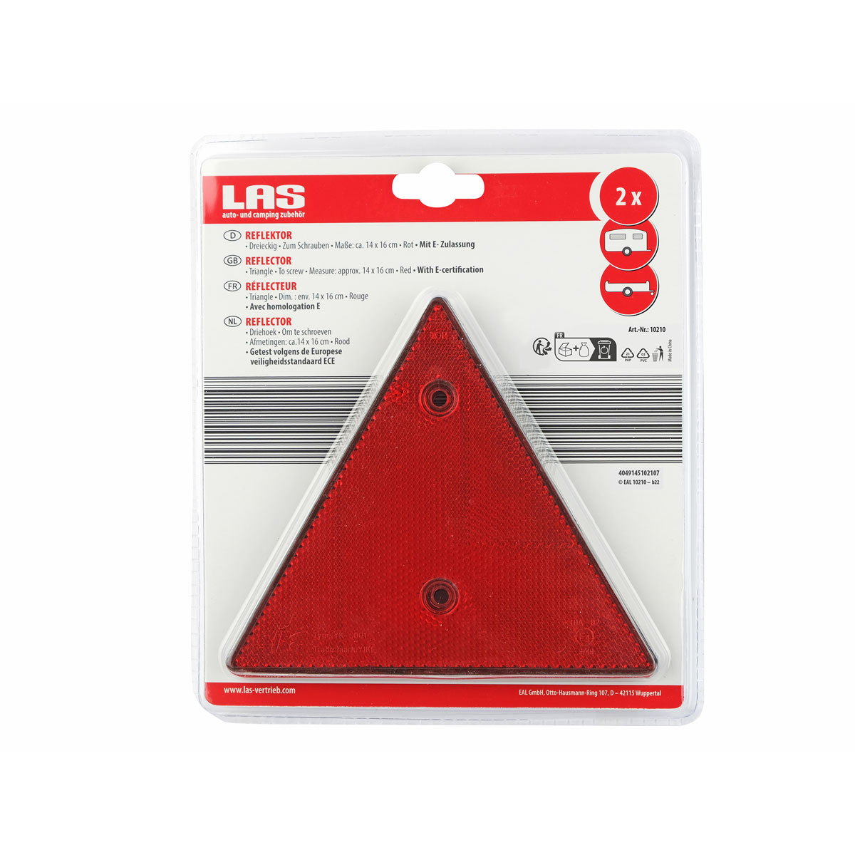 LAS 10210 Dreieck Reflektor 2 Stk rot Bild 3