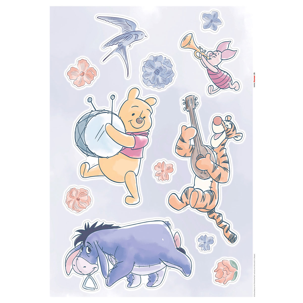 Komar  Wandtattoo Winnie the Pooh Flowers & Music 50x70 cm Bild 2