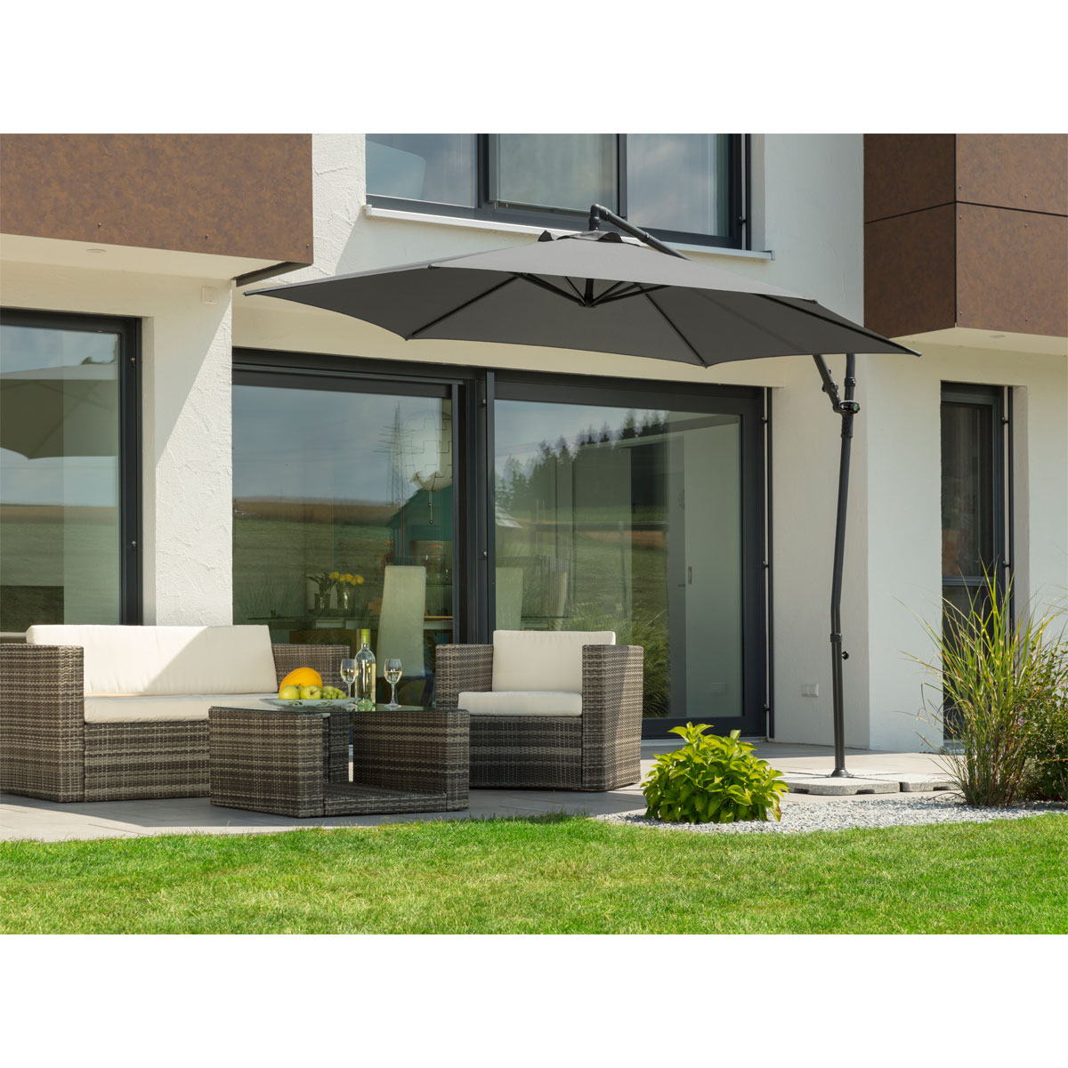 Schneider Schirme Sonnenschirm Genua Durchmesser 300 cm anthrazit Bild 4