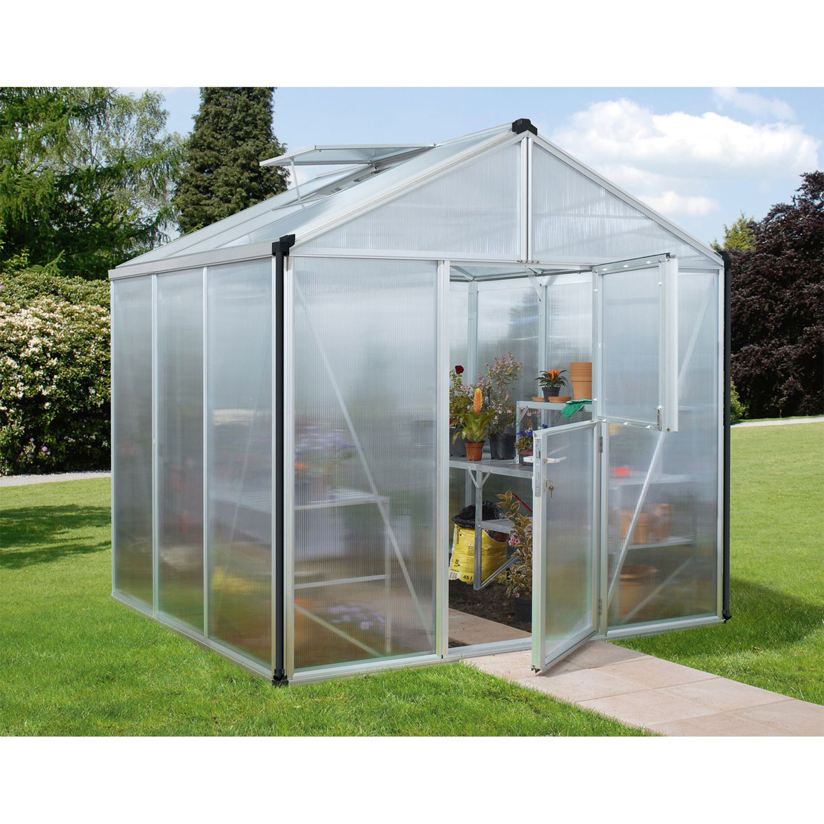 Vitavia Gewächshaus Zeus 6200 6,2m² 3 mm ESG/HKP silber