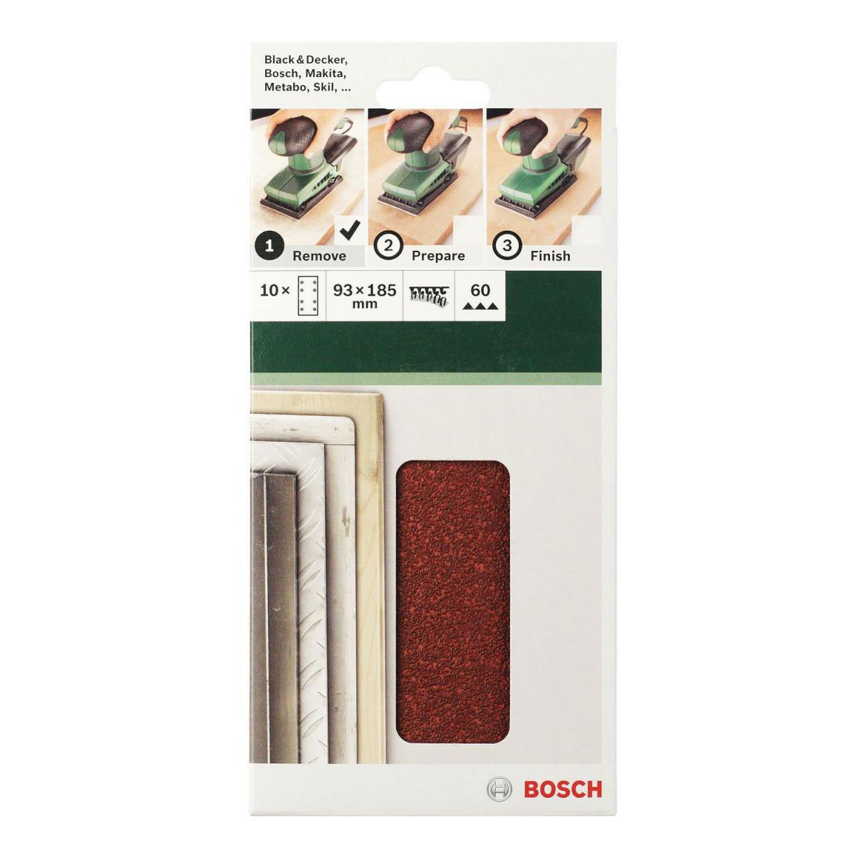Bosch  DIY Schleifblatt 18,5 cm G60 Klett 10 Stück Bild 4