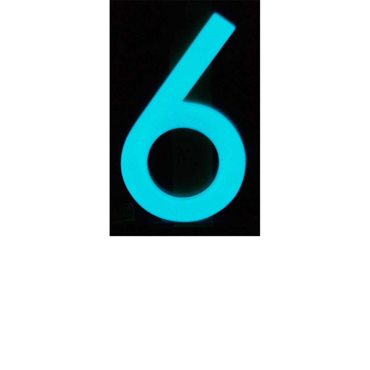 Alpertec Hausnummer 6 nachtleuchtend Edelstahl satiniert Bild 2