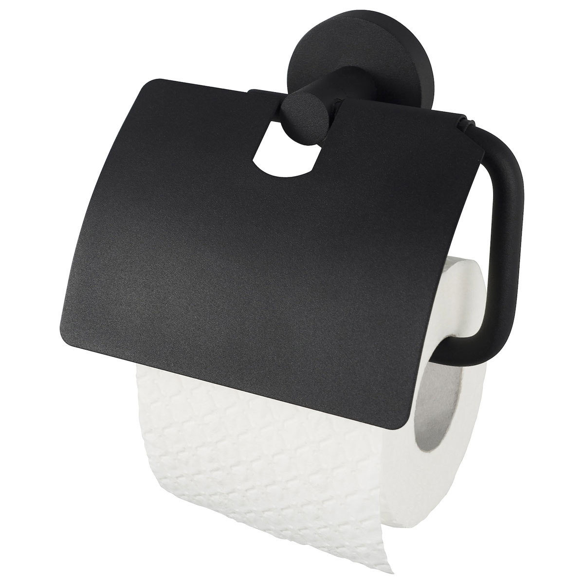 Haceka  Toilettenpapierhalter mit Deckel Kosmos schwarz