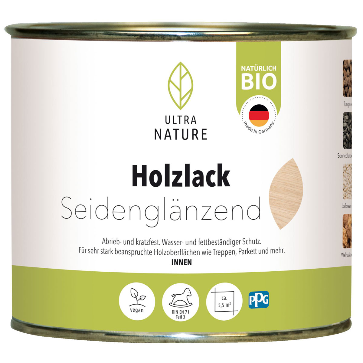 Ultra Nature Holzlack 0.375 l FarblosSeidenglaenzend