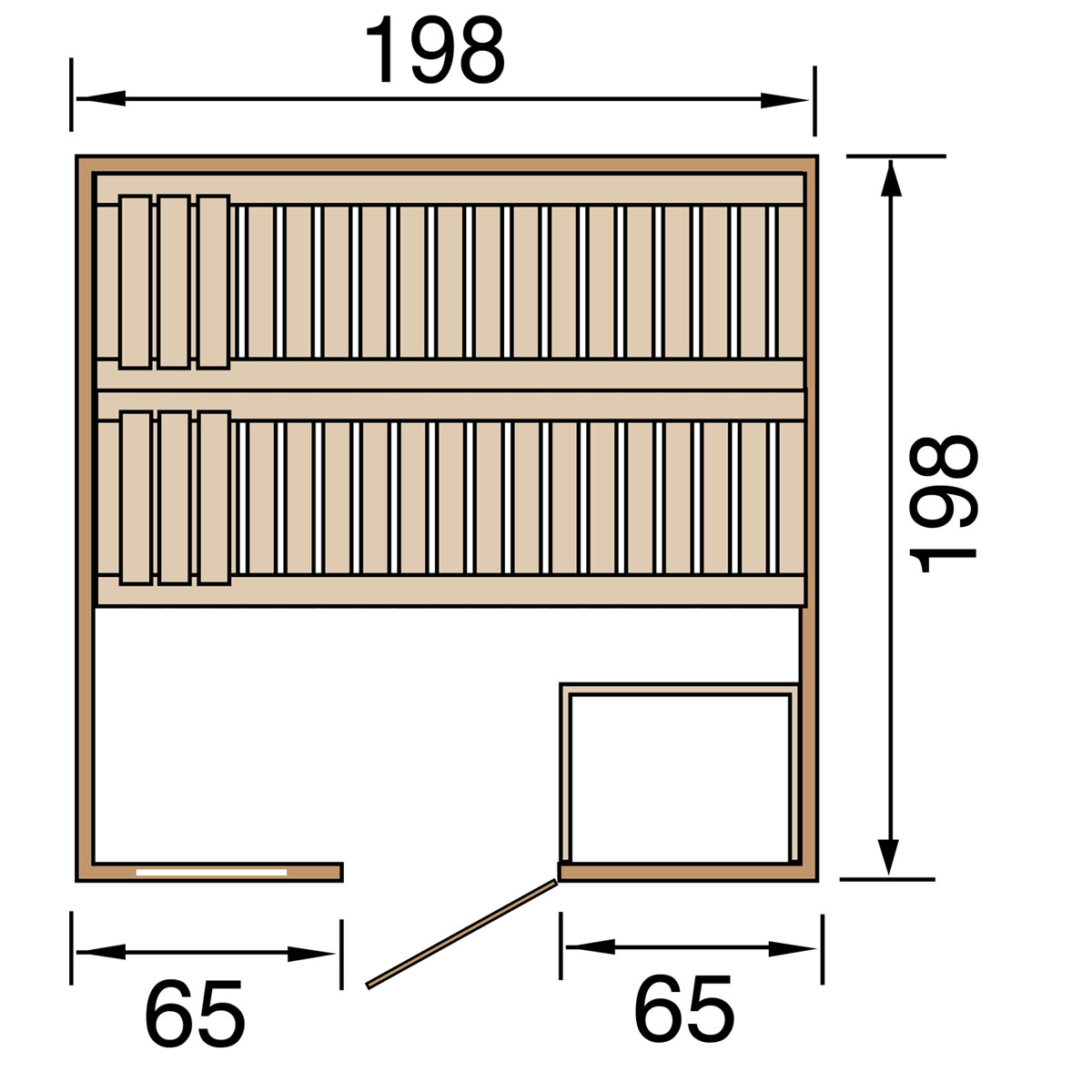 Weka Massivholzsauna „Bergen 2“, GTF Bild 3