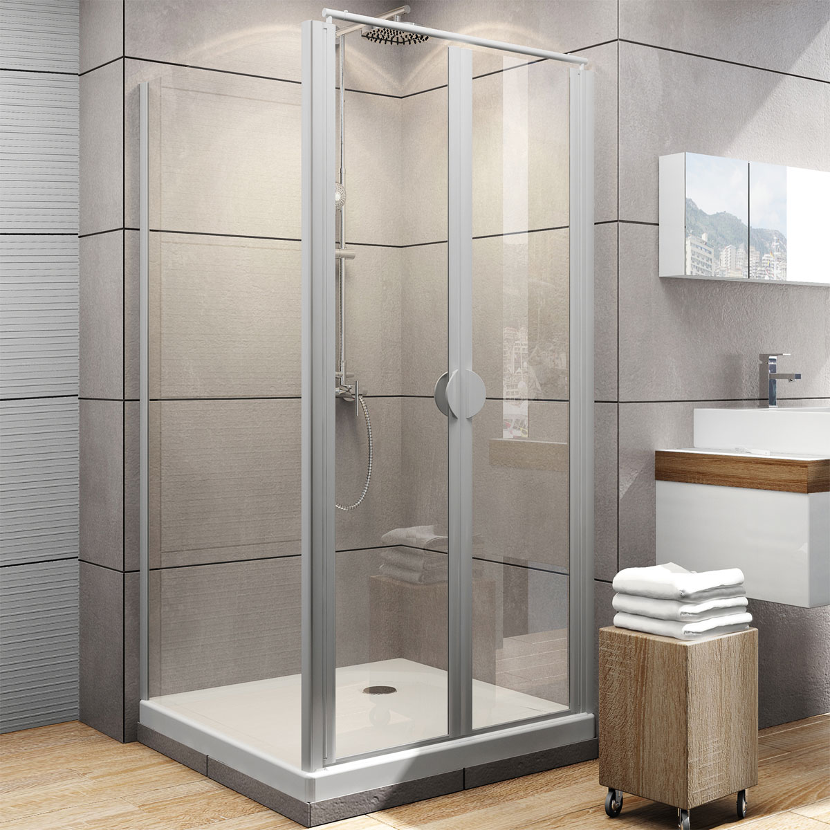 Schulte Pendeltür inkl Seitenwand Sunny 180 x 90 cm