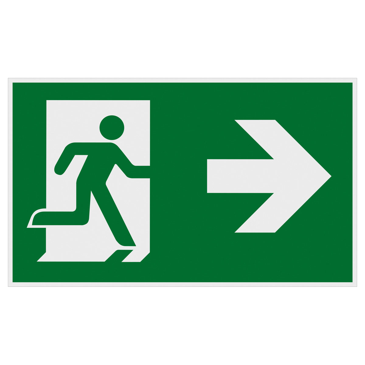 Metafranc Hinweisschild Fluchttür rechts Kunststoff gelb