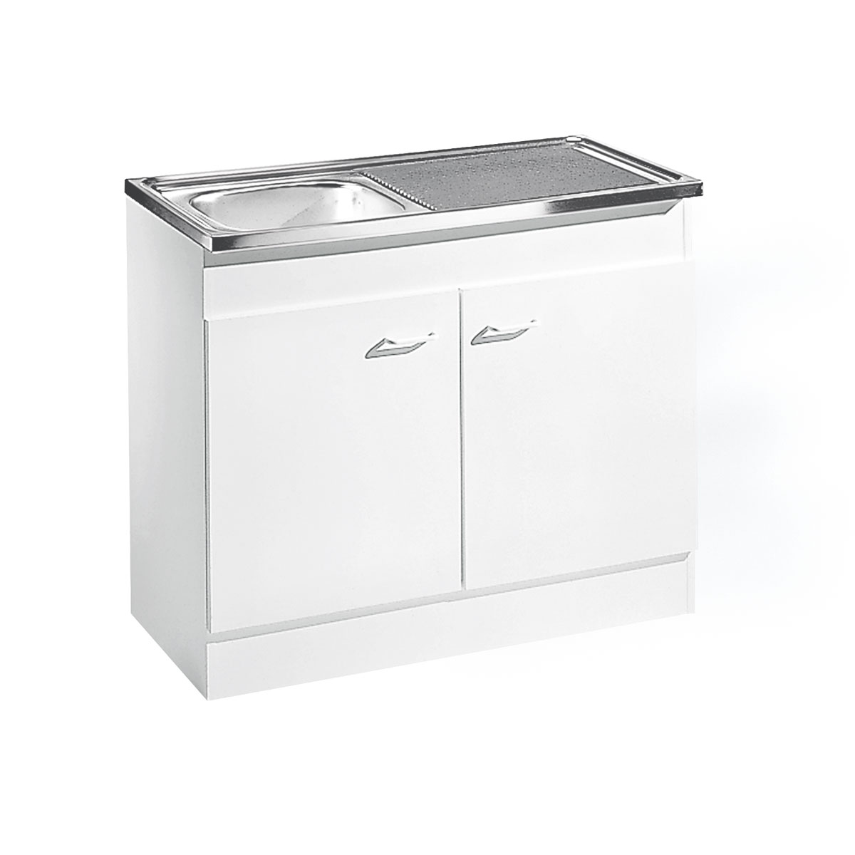 Kompl. Spuele 100x50cm weiss Drehtuer