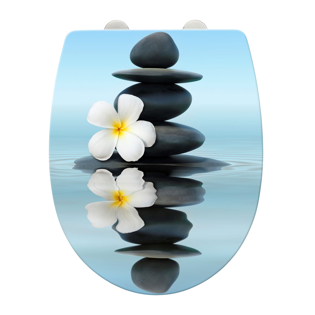 Wenko  WC-Sitz Saguna mit Relief-Oberfläche Toilettensitz mit Absenkautomatik Schnellbefestigung aus bruchstabilem Thermoplast Bild 1