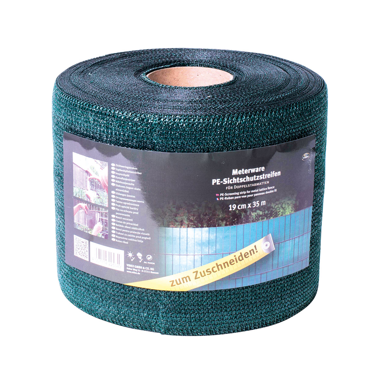 Videx PE-Gewebe Sichtschutzstreifen 19 x 3500 cm grün