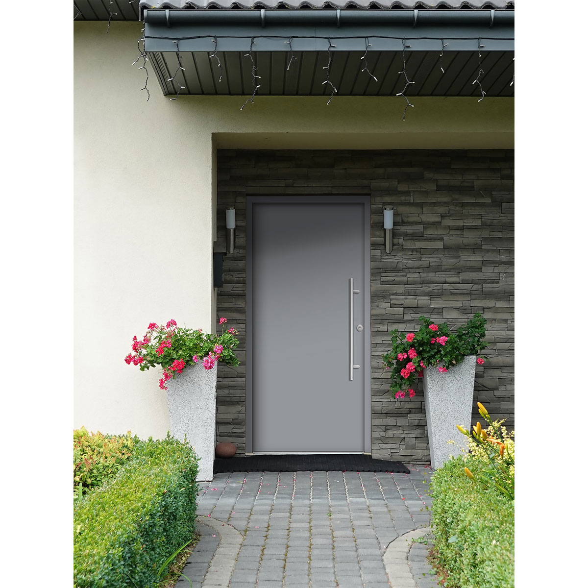 SplenDoor  Premium-Haustür Passivedoor Ribe RC2 energiesparend einbruchsicher grau 100 x 210 cm rechts Bild 2