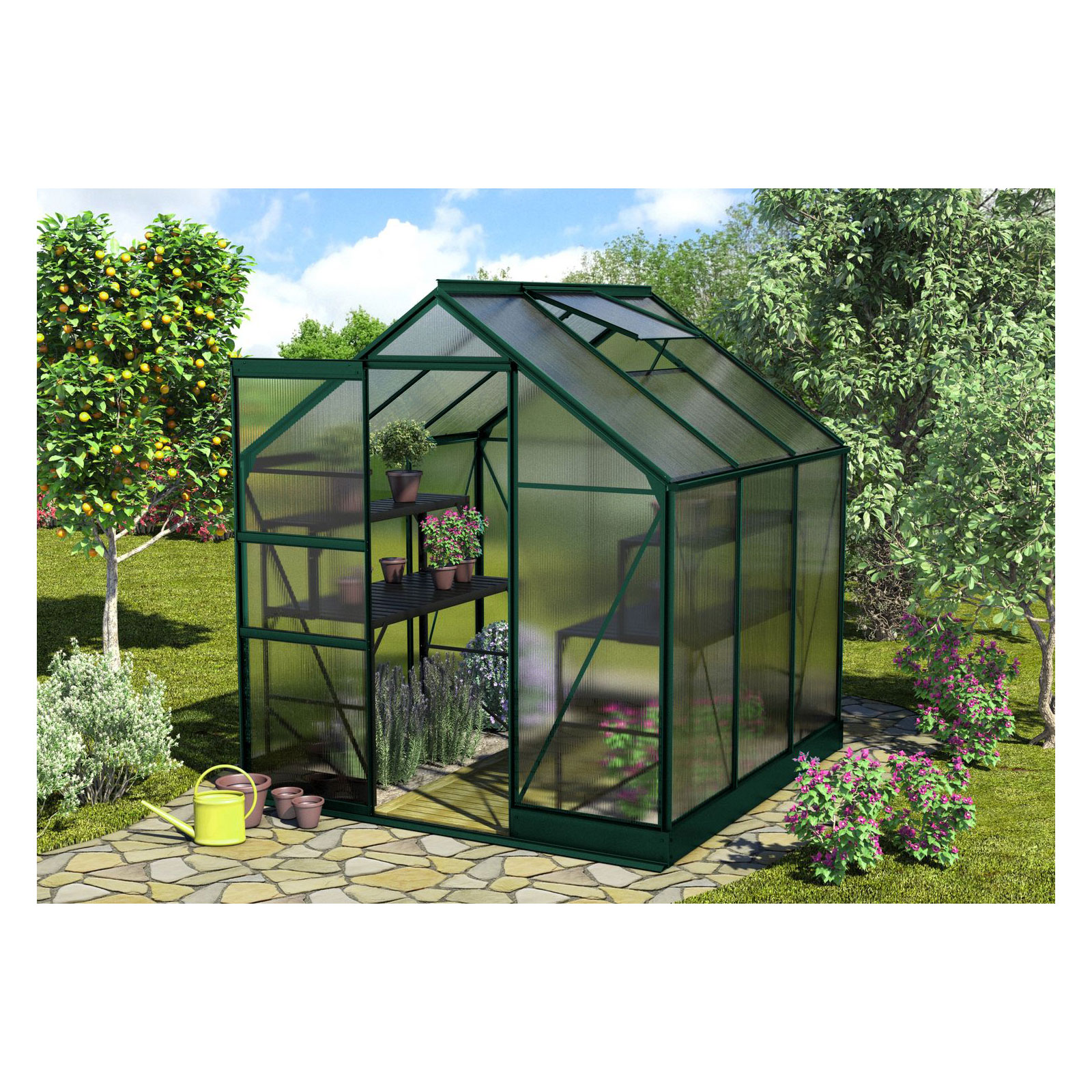 Vitavia Gewächshaus Apollo 3800 3,8m² 4 mm Hohlkammerplatten smaragd