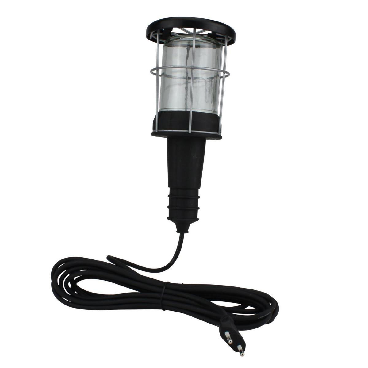 Unitec Handleuchte 60 Watt Gummi m Metallkorb