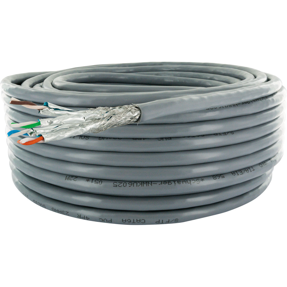 CAT6a S/FTP Netzwerkkabel 25m graumax. 500MHz, 10 GBit/s
