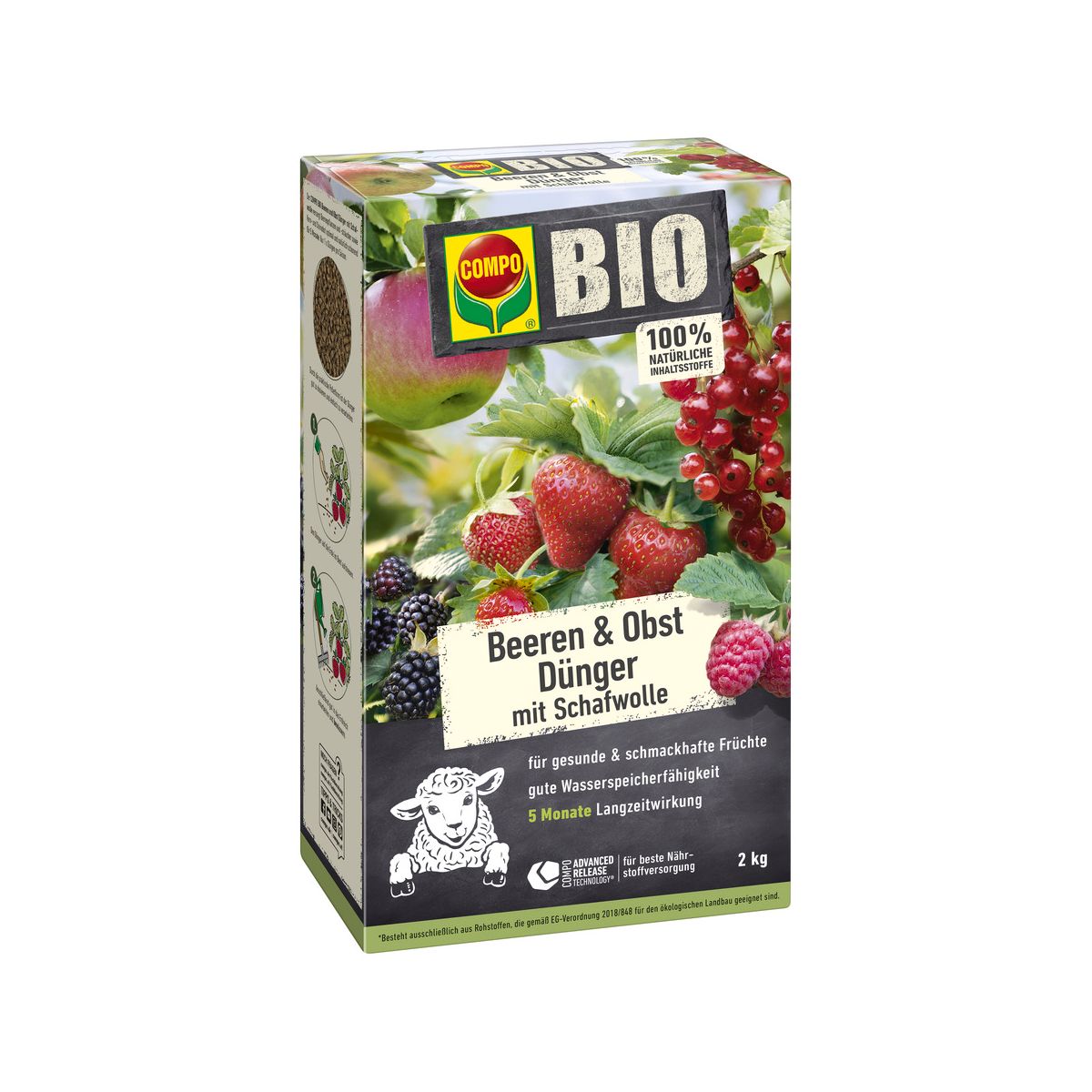 Compo BIO Beeren Langzeit-Dünger mit Schafwolle 2 L