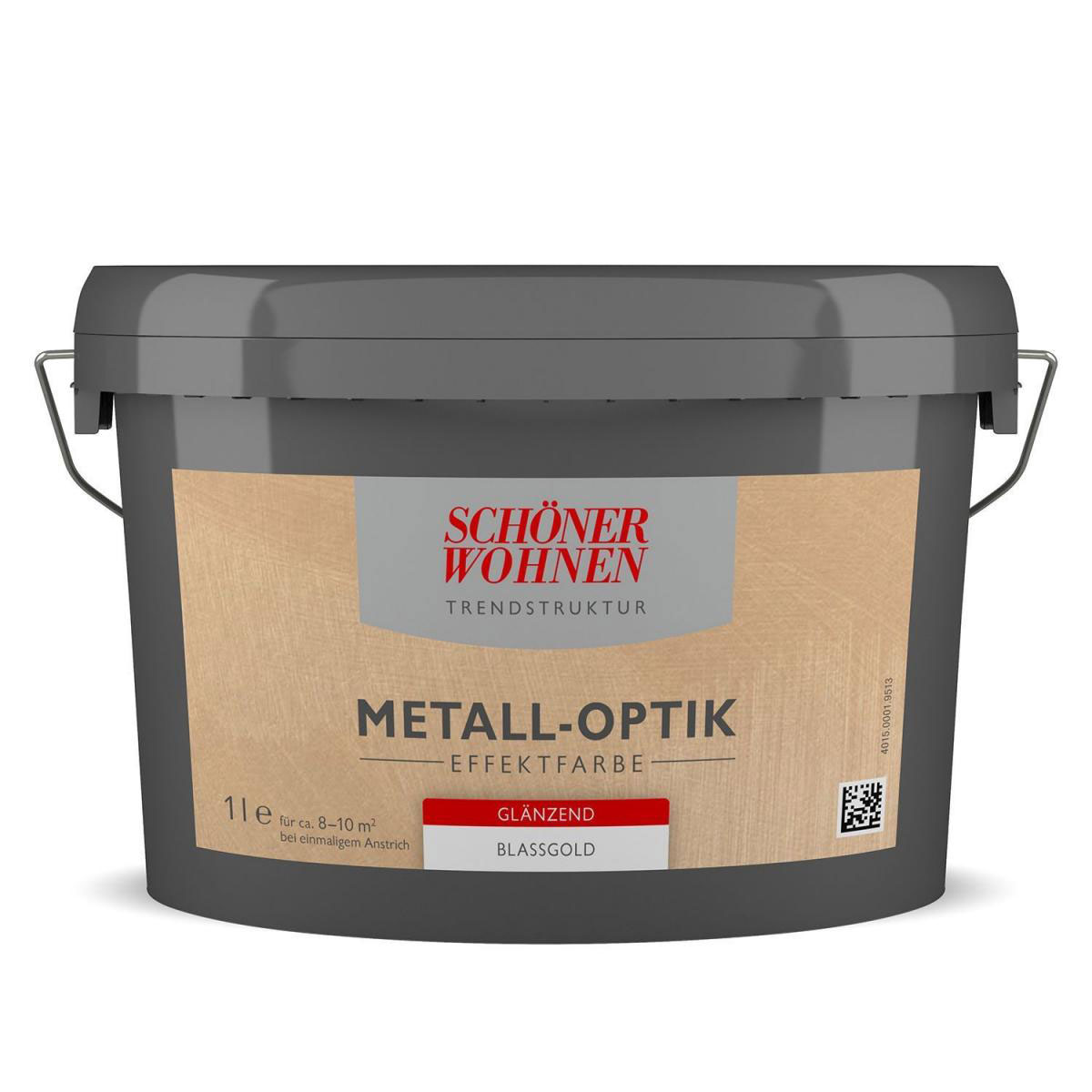 Schöner Wohnen Farbe Metall-Optik Effektfarbe Blassgold Glänzend 1 L