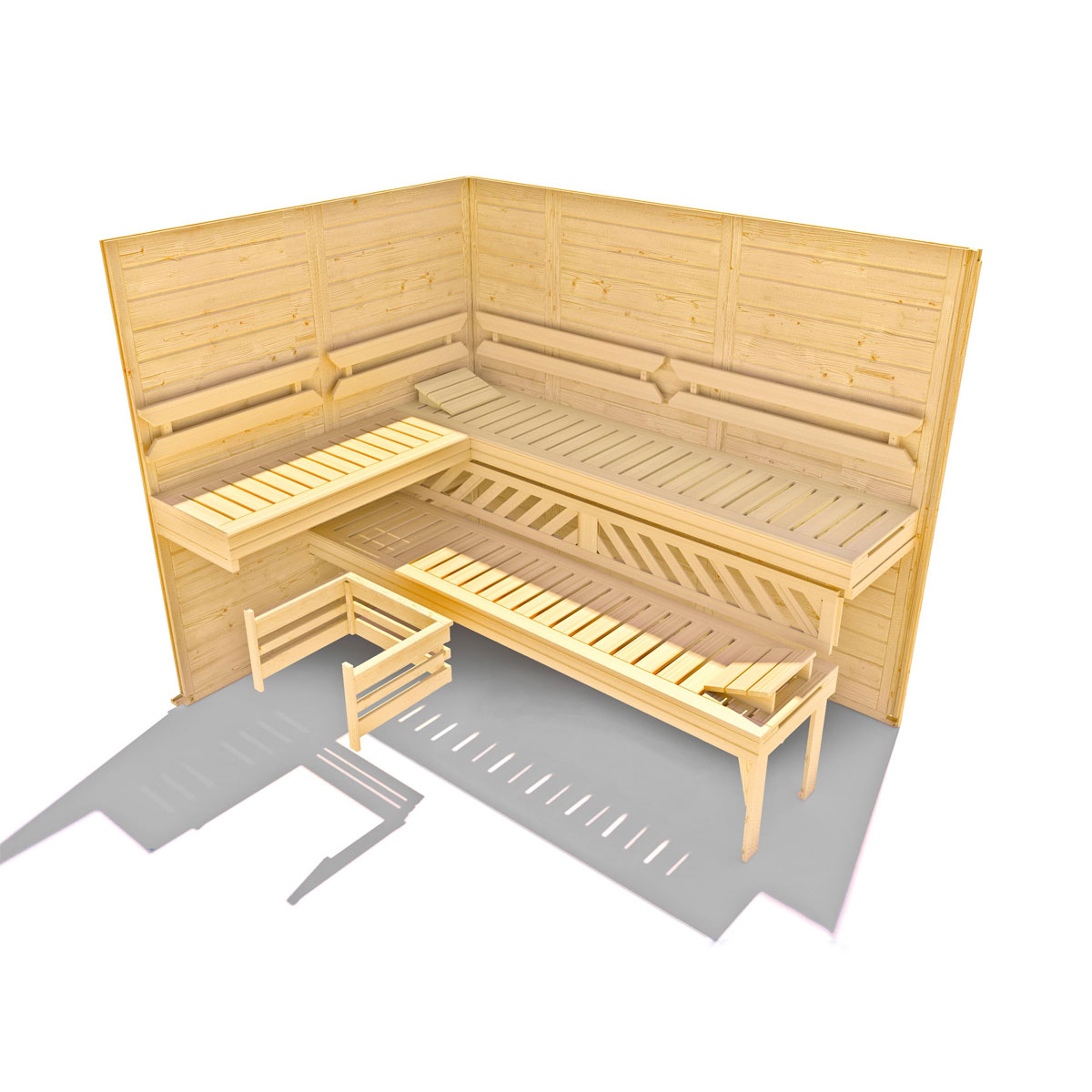 Weka  Elementsauna Varberg Größe 3 Sparset 7,5 kW OS Glastuer und Fenster Bild 5