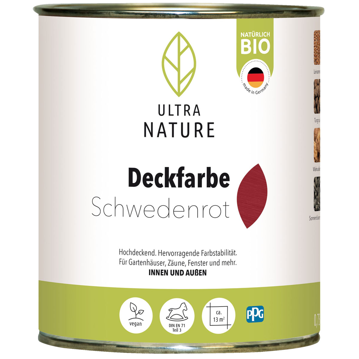Ultra Nature Deckfarbe Schwedenrot 0,75 L