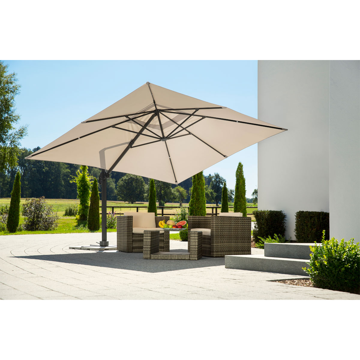 Schneider Schirme Ampelschirm Rhodos Grande 300 x 400 natur Bild 11