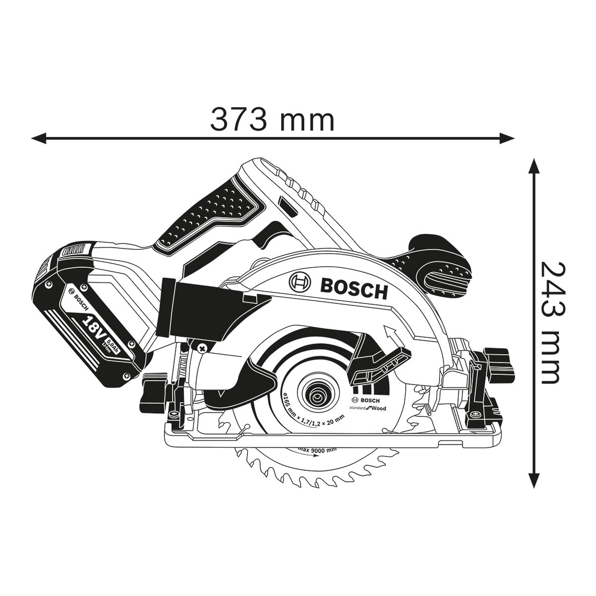 Bosch Professional  Akku-Kreissäge GKS 18V-57 G solo Bild 7
