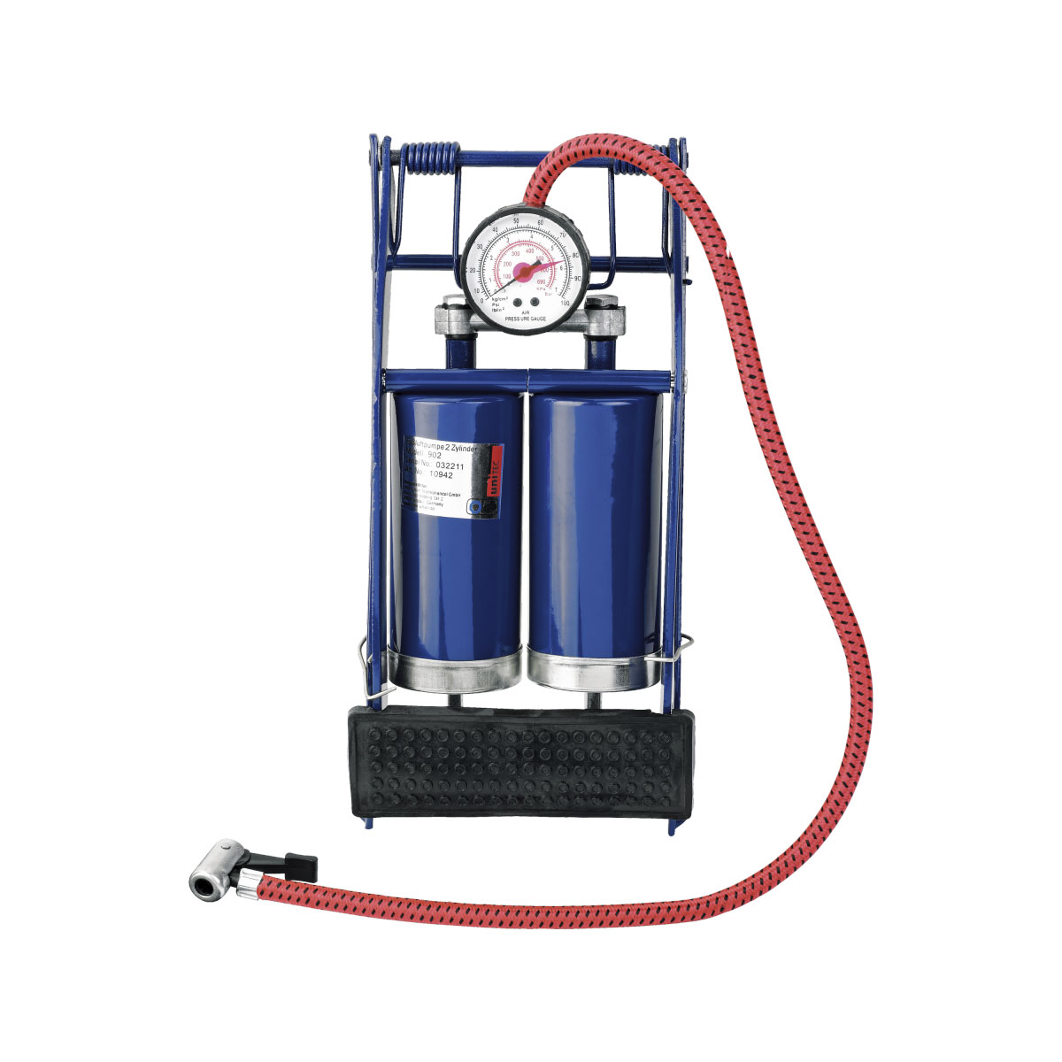 Unitec Fußluftpumpe mit Doppelzylinder