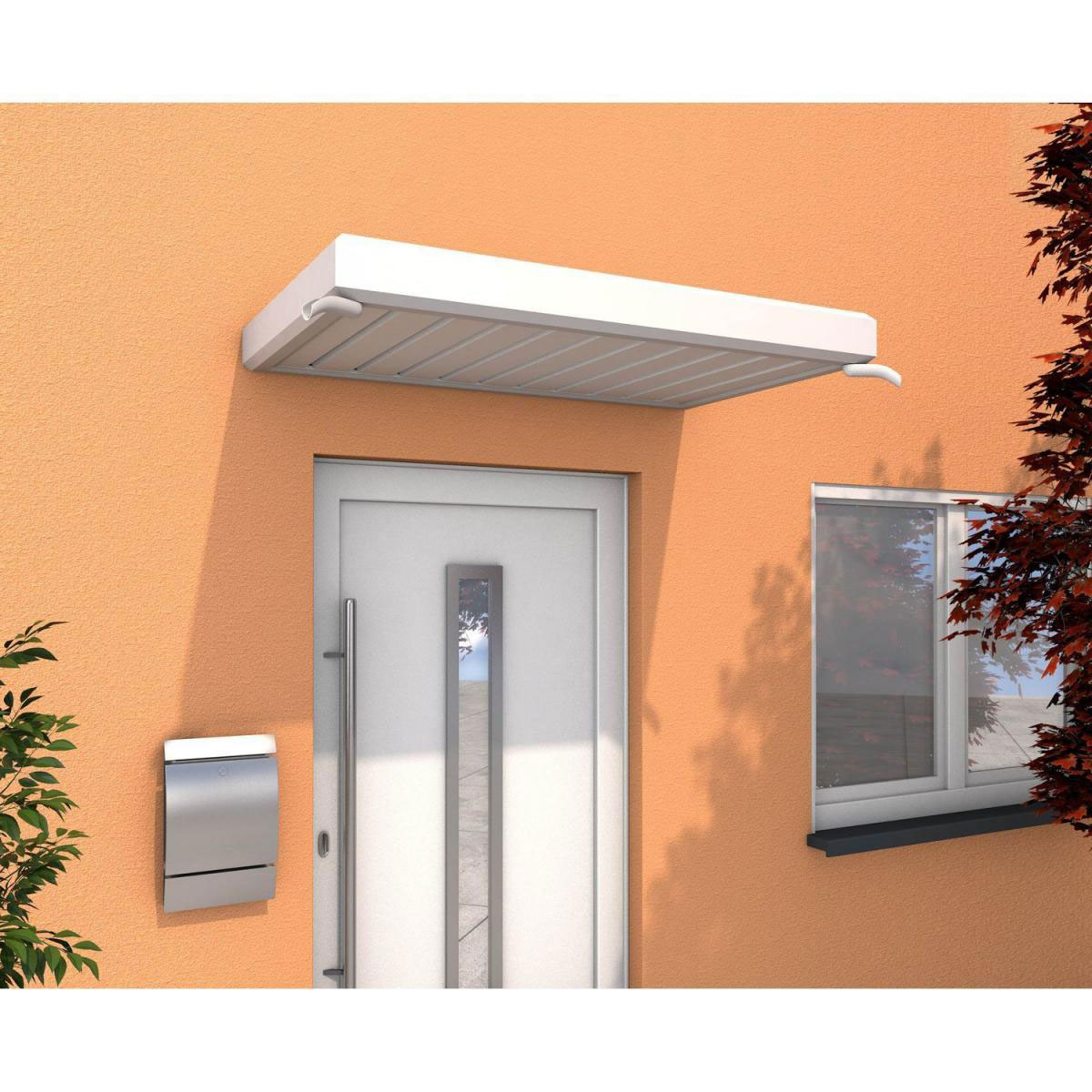 Durabil Rechteckvordach Typ NM weiß 150 x 90 x 14 cm