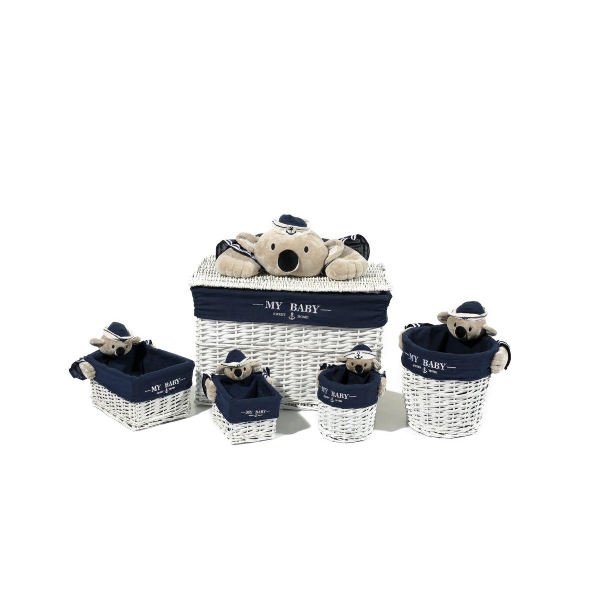 Korb-Set Koala 200 blau weiss