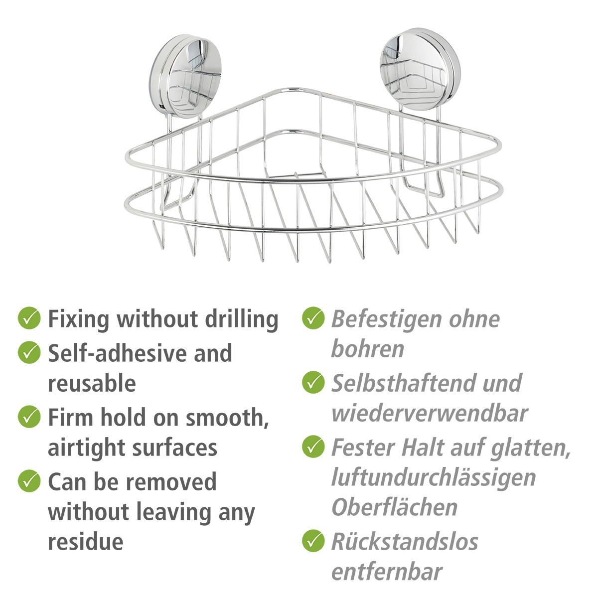 Wenko Eckablage Osimo Befestigen ohne bohren Static-Loc Bild 4
