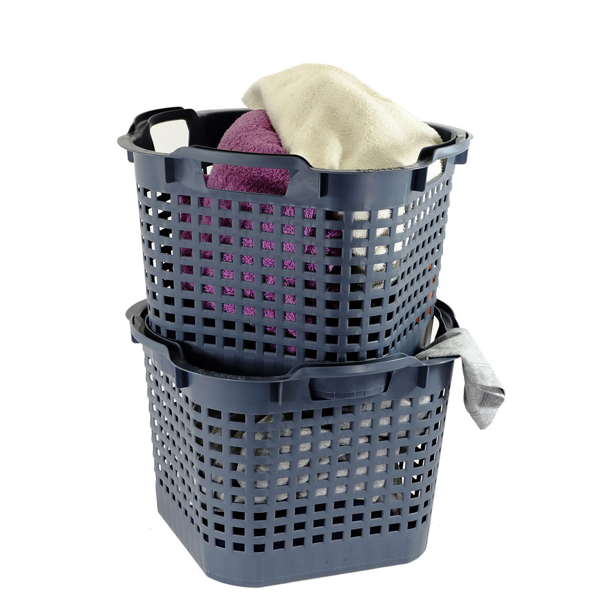 GreenLife Uni-Korb 25 kg, 3 Stück, drehstapelbar, grau Bild 8