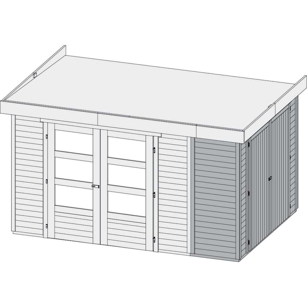 Karibu Gartenhaus Retola 5 inkl Anbauschrank Bild 3