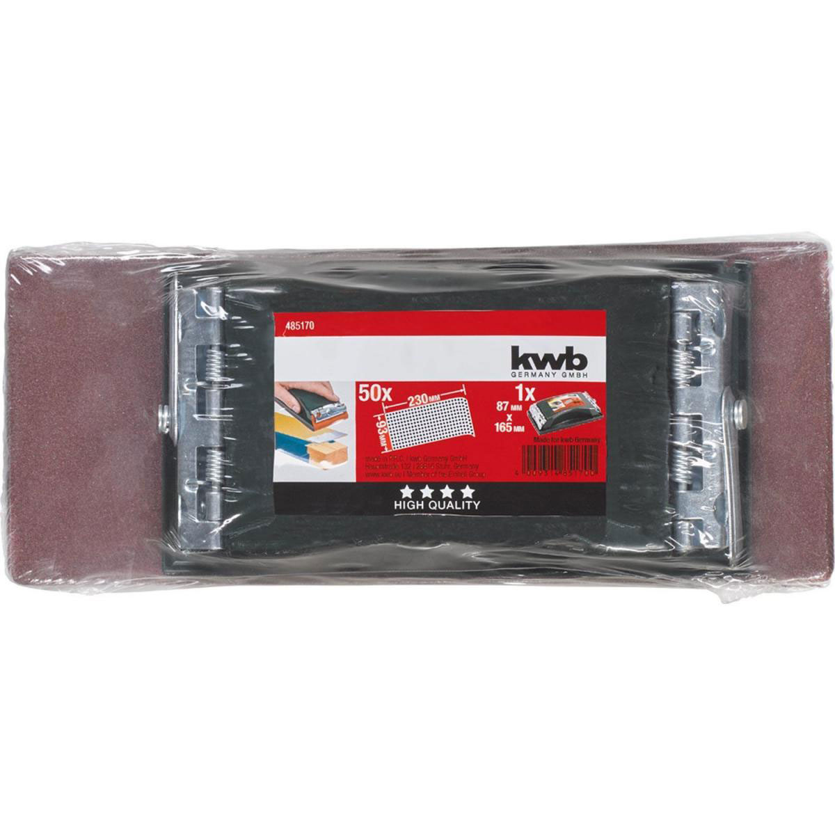 kwb  Handschleifer-Set Profi mit 50 Schleifstreifen 93 x 230 mm Bild 2