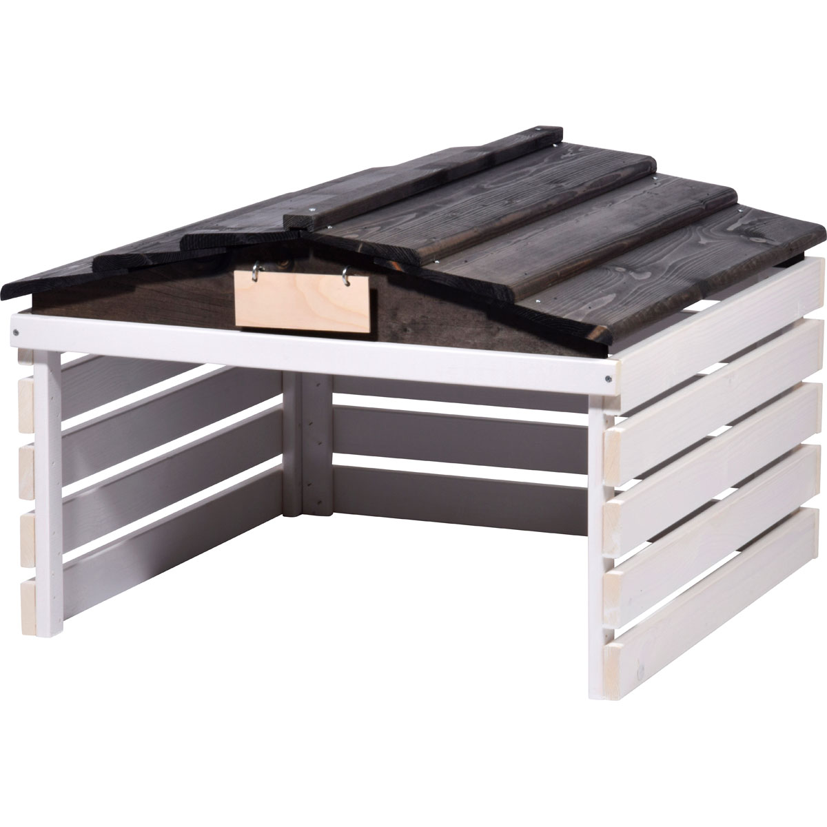 dobar Mährobotergarage 78,5 x 74 x 52,5 cm weiß-schwarz