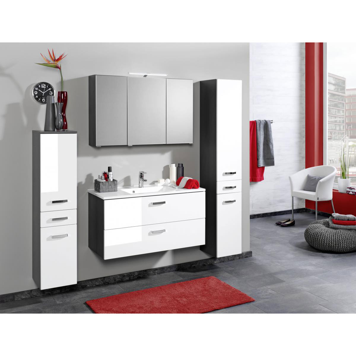 HELD Spiegelschrank 100 graphitgrau 3 Spiegeltüren Bild 3