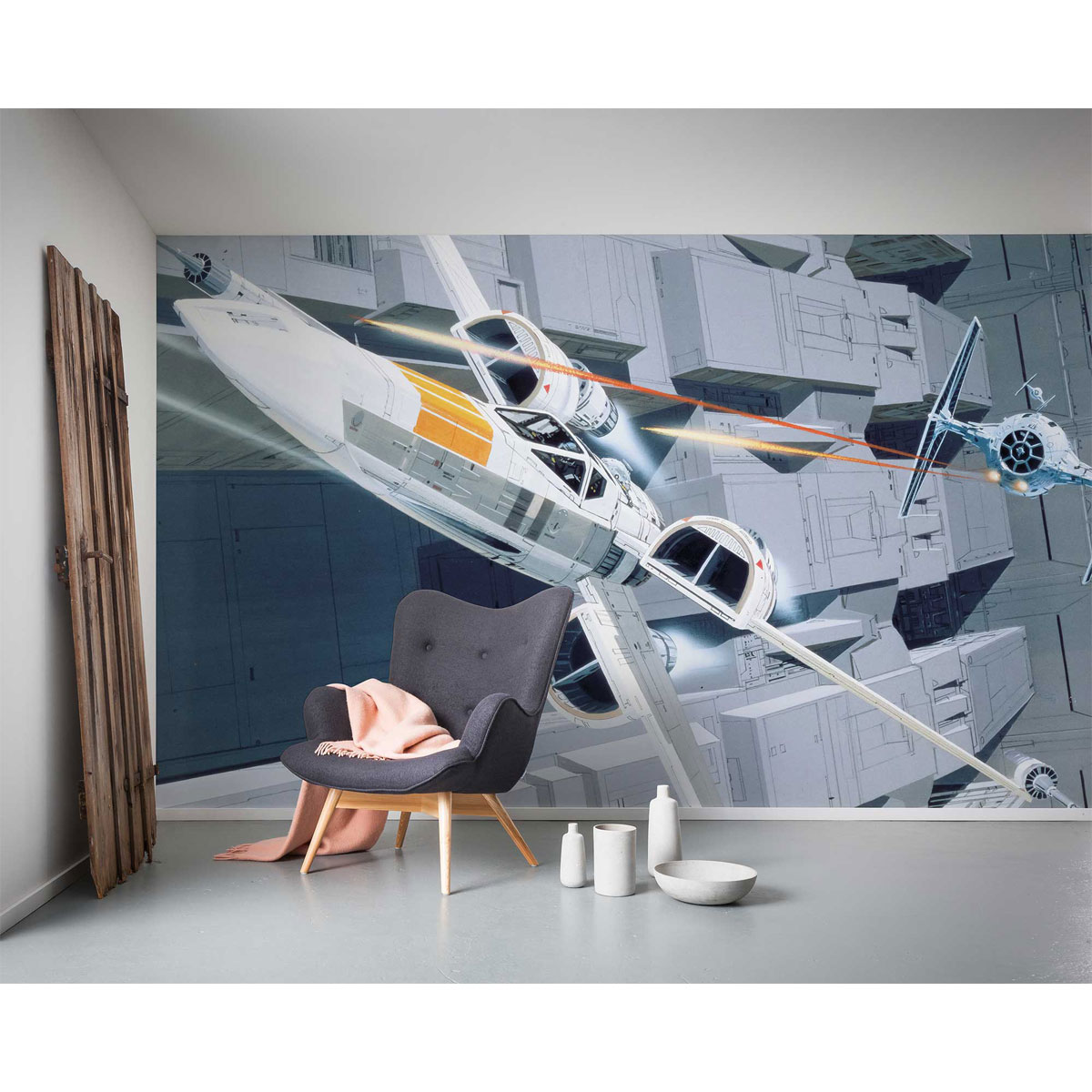 Komar  Vlies Fototapete Star Wars Classic X-Wing vs TIE-Fighter 500x250 cm