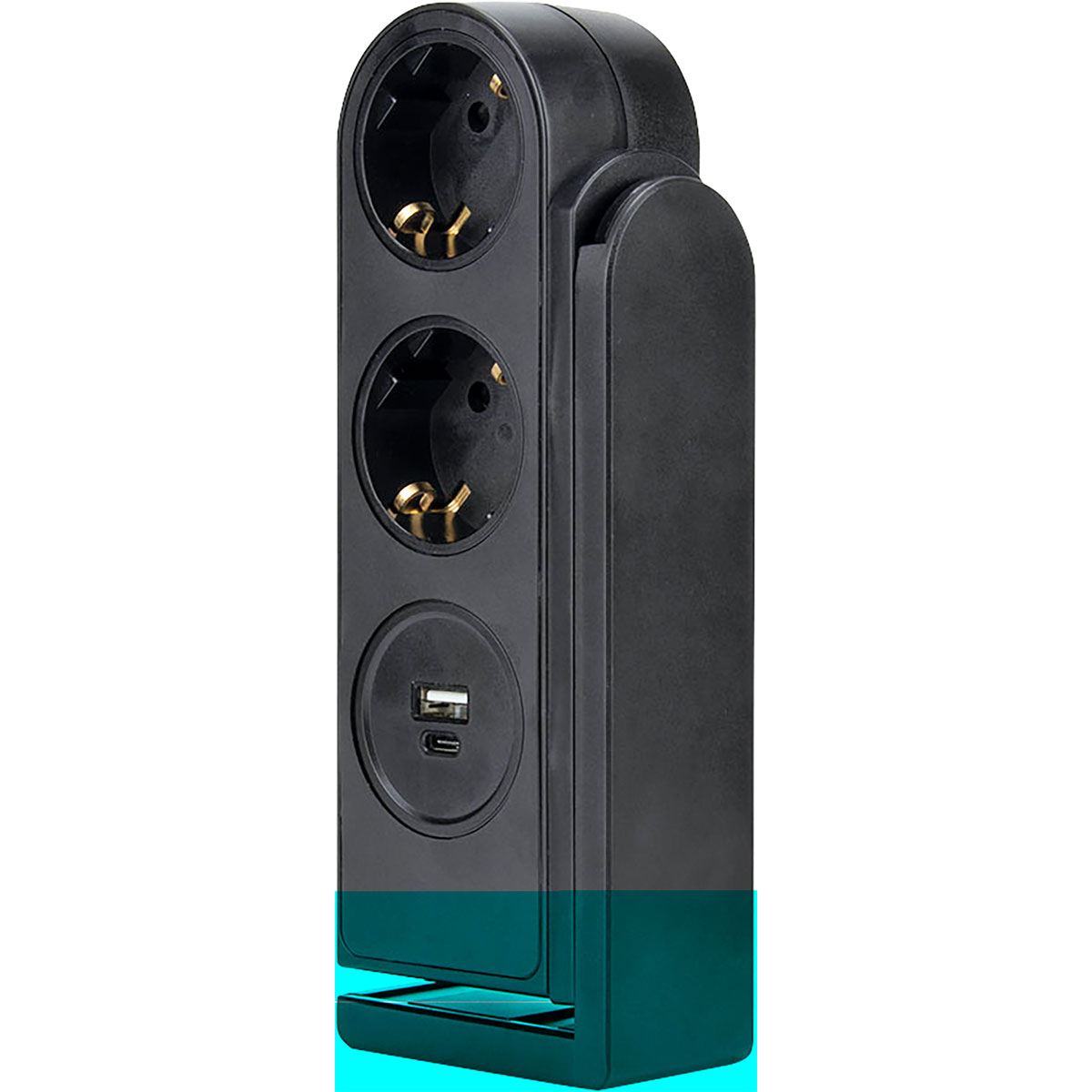 Schwaiger  Tischsteckdosenleiste 2-fach mit USB C/A klemmbar Bild 2