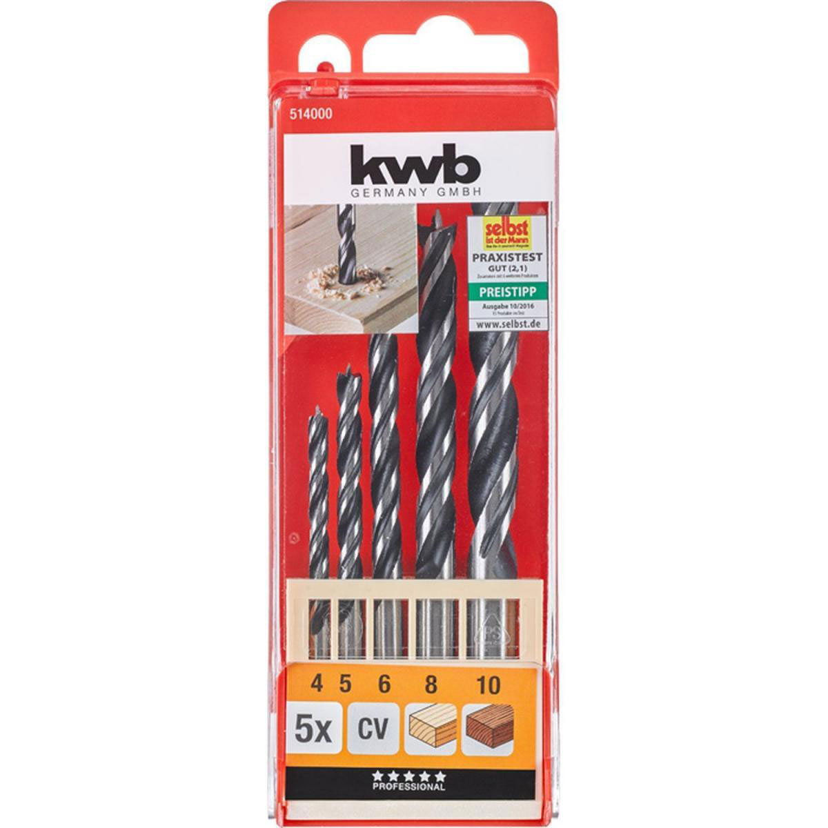 kwb  Holzspiralbohrersatz 5 teilig Bild 2