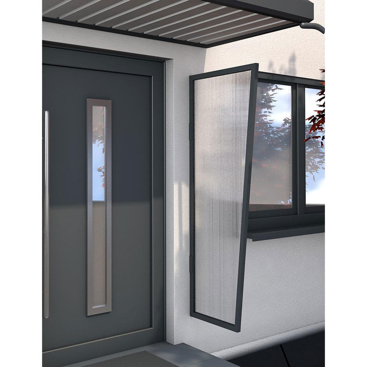 Durabil Seitenblende B2 Anthrazit Stegplatte 6 mm klar 45 x 60 x 175 cm