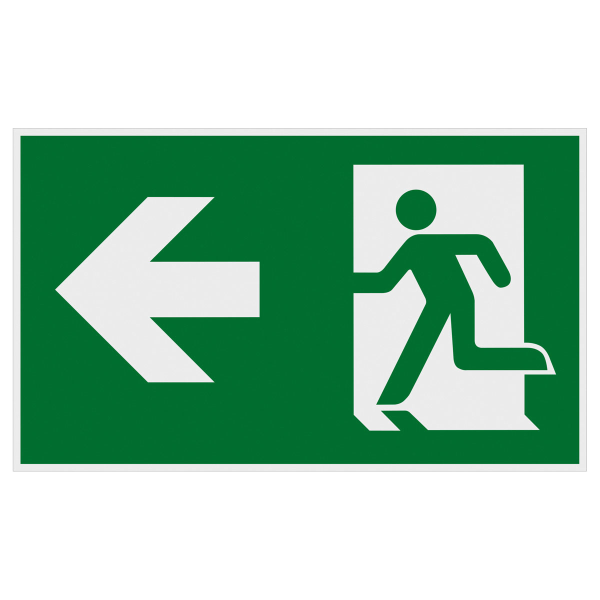 Metafranc Hinweisschild Fluchttür links Kunststoff gelb