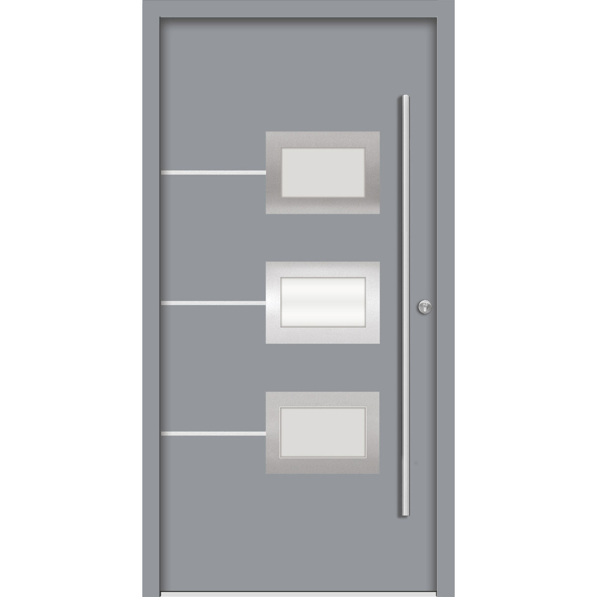 SplenDoor  Premium-Haustür Passivedoor Bergen energiesparend grau 100 x 200 cm rechts