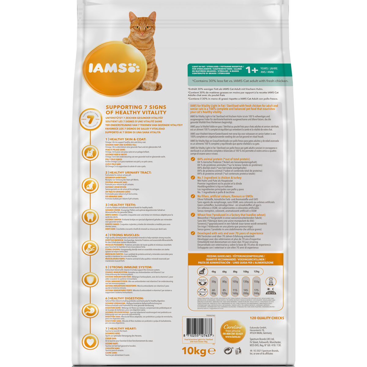 IAMS Trockenfutter Vital Katzen Fettarm Huhn 10 kg Bild 2
