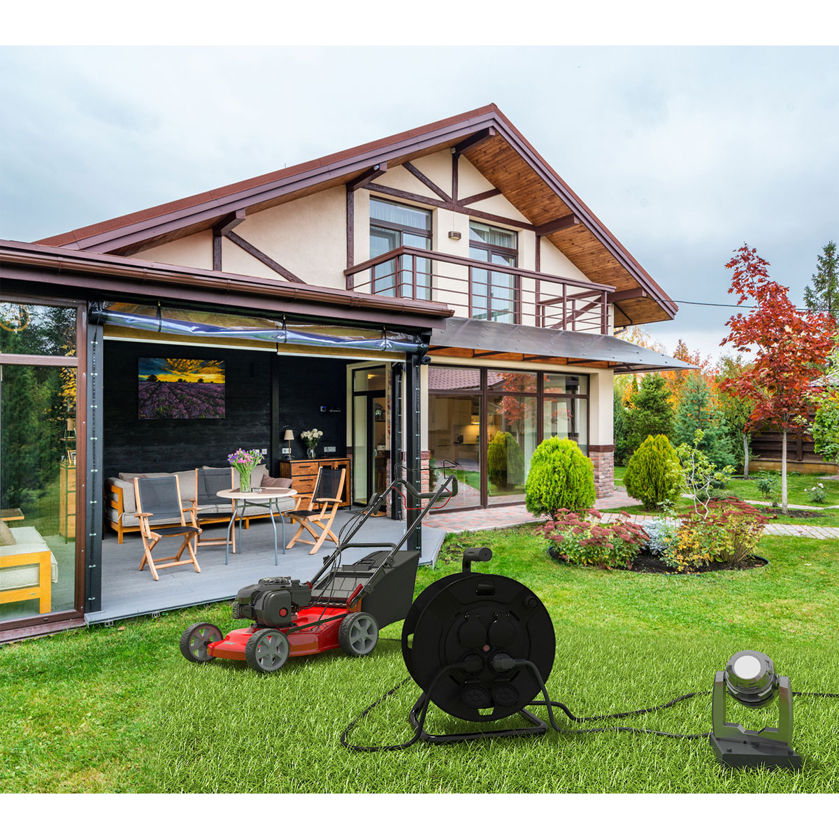 Flector Technik Kabeltrommel 25 m IP44 4-fach Schuko Bild 2